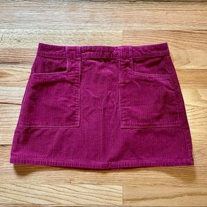 F21 Magenta Corduroy Skirt